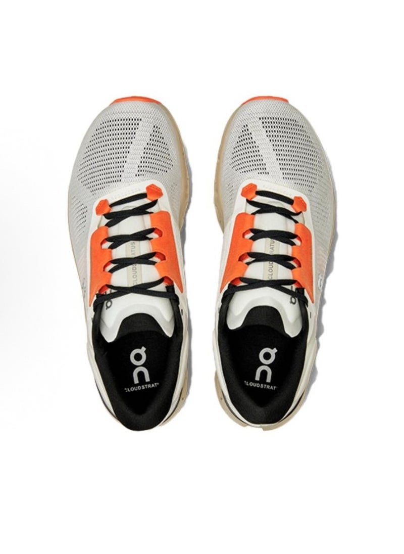 ON - ON stratus 3 casual sports shoes white black orange - Image 1