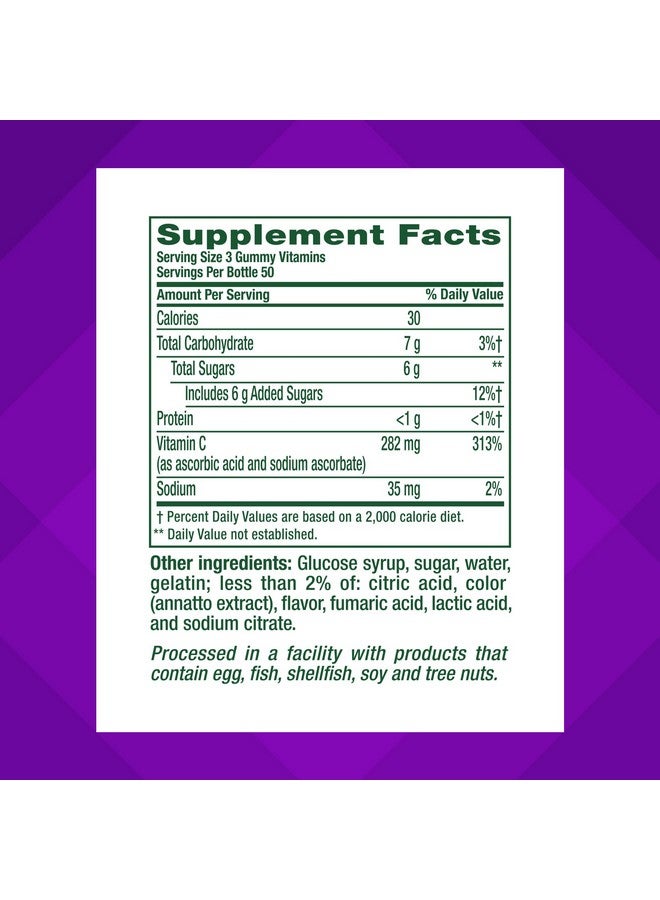 Vitafusion Power C Vitamin C Gummies for Immune Support, Orange Flavored, 282 mg Vitamin C, America’s Number 1 Gummy Vitamin Brand, 50 Day Supply, 150 Count - Image 4