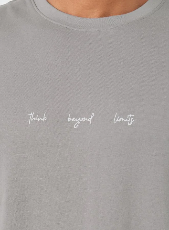 Styli Styli Slogan Print Crew Neck Short Sleeve T-Shirt