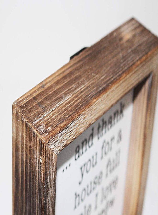 MACVAD Rustic Torched Wood Small Box Sign for Home Decor,Freestanding Thank You Sign for Kitchen,Square Wood Block Sign Table Decor,6" x 6" x 1.57" - Image 5