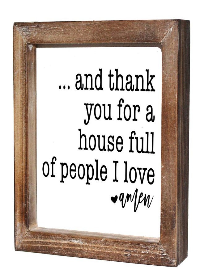 MACVAD Rustic Torched Wood Small Box Sign for Home Decor,Freestanding Thank You Sign for Kitchen,Square Wood Block Sign Table Decor,6" x 6" x 1.57" - Image 1