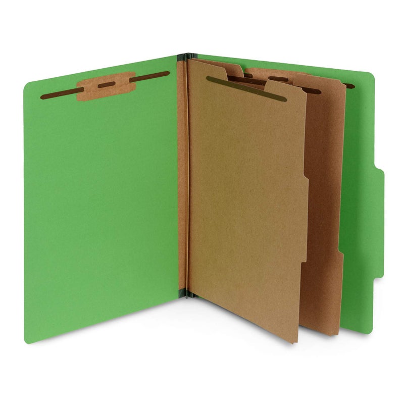 Blue Summit Supplies 10 Green Classification Folders, 2 Divider, 2 Inch Tyvek expansions, Durable 2 Prongs Designed to Organize Standard Medical Files, Law Client Files, Office Reports, Letter Size, Green, 10 Pack - Image 1