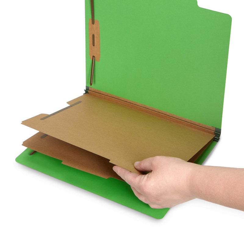 Blue Summit Supplies 10 Green Classification Folders, 2 Divider, 2 Inch Tyvek expansions, Durable 2 Prongs Designed to Organize Standard Medical Files, Law Client Files, Office Reports, Letter Size, Green, 10 Pack - Image 3