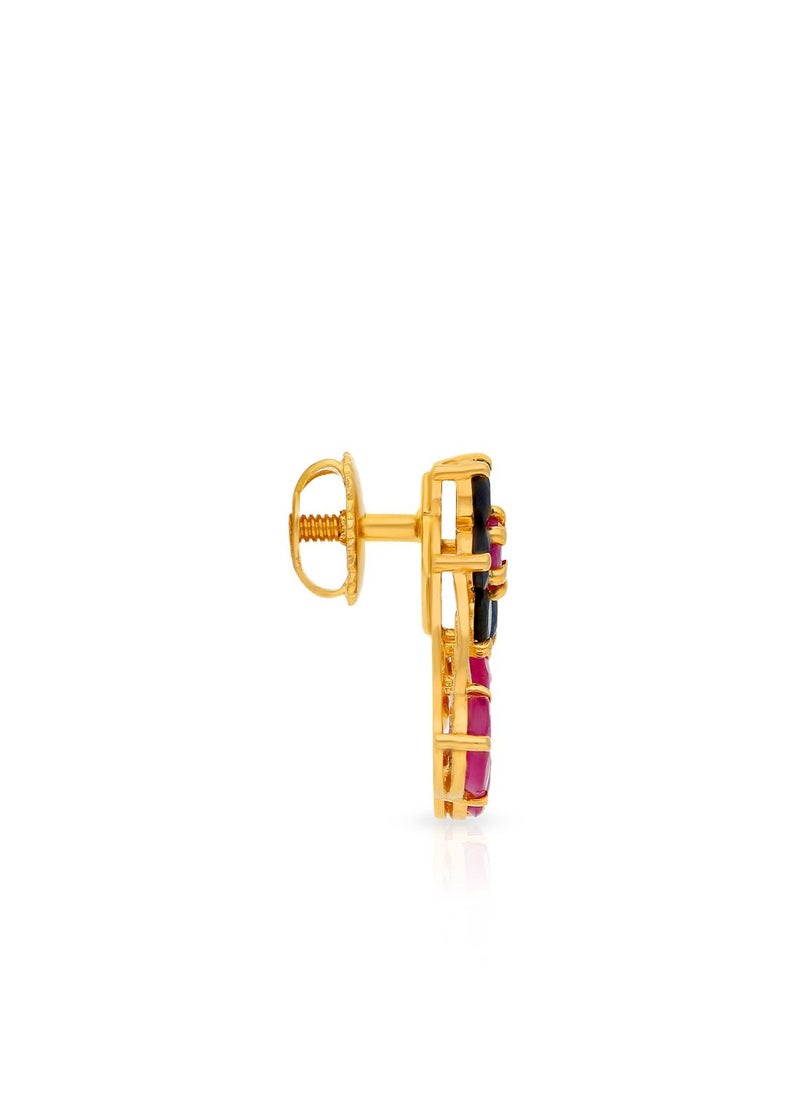Malabar Gold and Diamonds 22 Carat 916 Purity Precia Gemstone Earrings PGNFNC224ER1Y  - Image 2