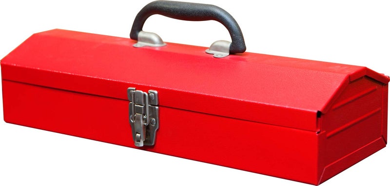 BIG RED TB102 Torin 16" Hip Roof Style Portable Steel Tool Box with Metal Latch Closure, Red - Image 1
