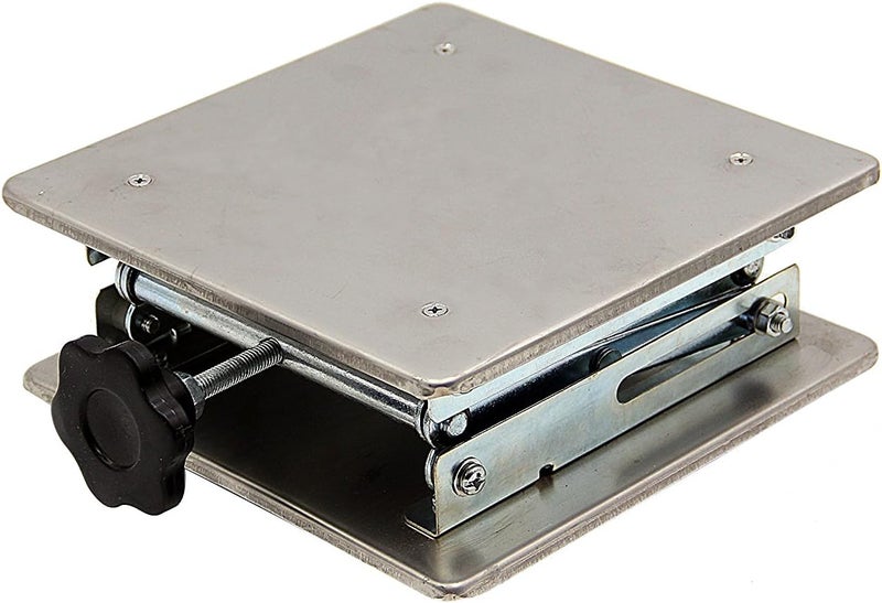HFS (R) 8x8" Stainless Steel Lab Jack Lift Table Scissor Stand Platform Max. Height 10" Load 15kg/33lbs - Image 2