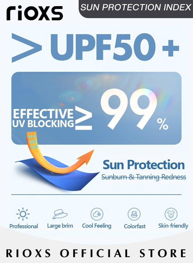 ريوكس سترة بغطاء رأس للحماية من أشعة الشمس للجنسين، سترات بغطاء رأس خفيفة الوزن وسريعة الجفاف ومزودة بسحاب كامل وجيوب بسحاب، قمصان قابلة للتنفس للحماية من أشعة الشمس، قميص شمسي غير رسمي بأكمام طويلة للصيد والمشي لمسافات طويلة وسترة خارجية للركض وركوب الدراجات والمشي لمسافات - Image 5