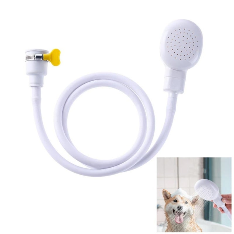 Portable Rubber Hose Spray, 1.3 Meters Pet Shower Sprayer Hand Held Hose,Hose Bath Tub Sink Spray Attachment for Washing Hair Pet Shower - Image 1