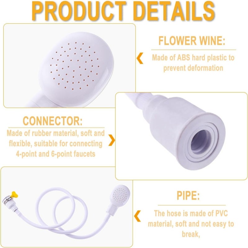 Portable Rubber Hose Spray, 1.3 Meters Pet Shower Sprayer Hand Held Hose,Hose Bath Tub Sink Spray Attachment for Washing Hair Pet Shower - Image 5