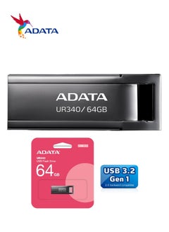 ADATA UR340 64GB USB 3.2 Flash Drive Lightweight Waterproof | Metal | Fast Data Transfer  - Image 1