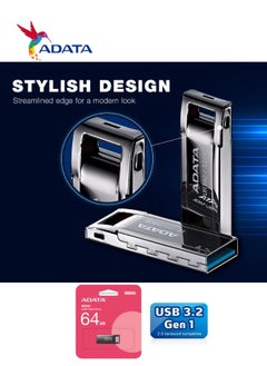 ADATA UR340 64GB USB 3.2 Flash Drive Lightweight Waterproof | Metal | Fast Data Transfer  - Image 4