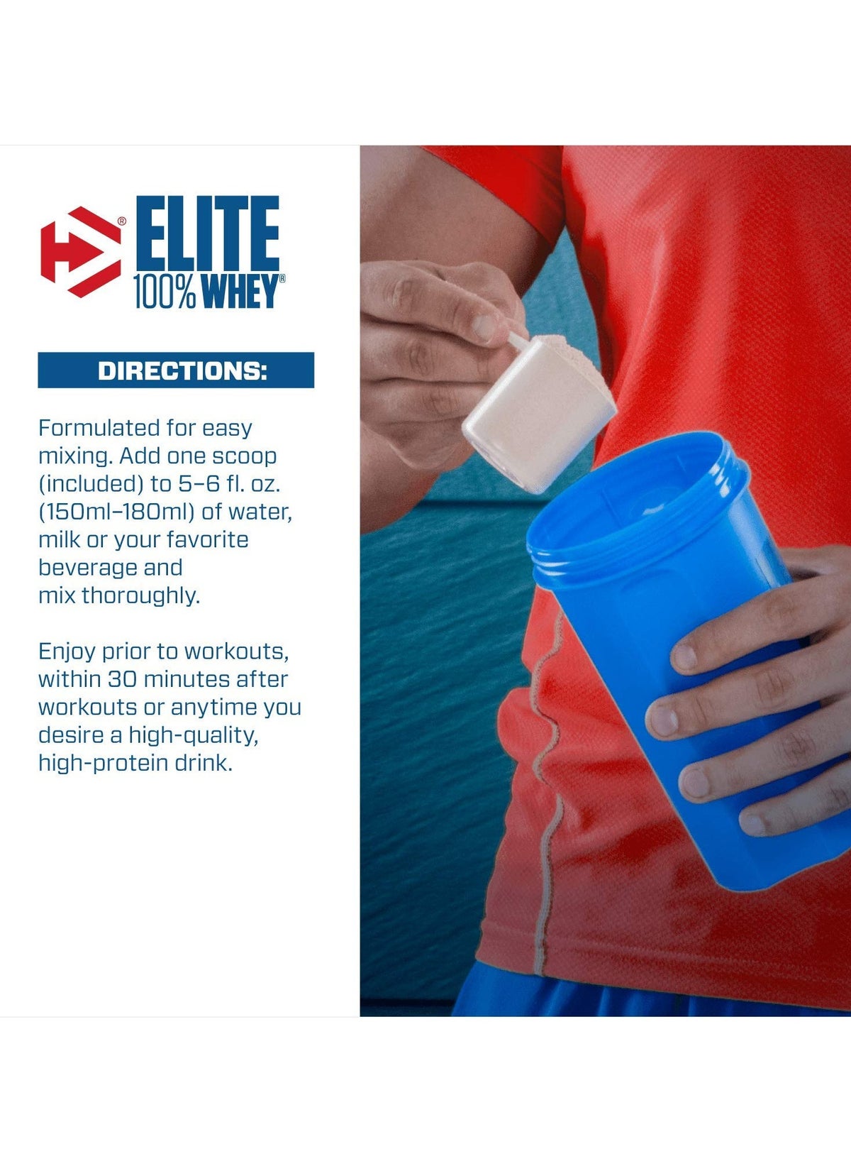 Elite 100% Whey Protein Powder Rich Chocolate 5Lb