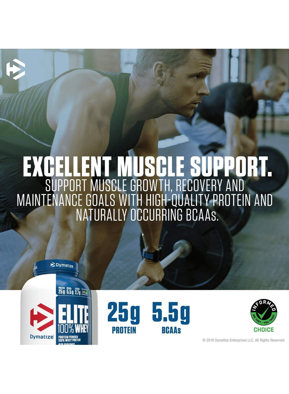 Elite 100% Whey Protein Powder Rich Chocolate 5Lb