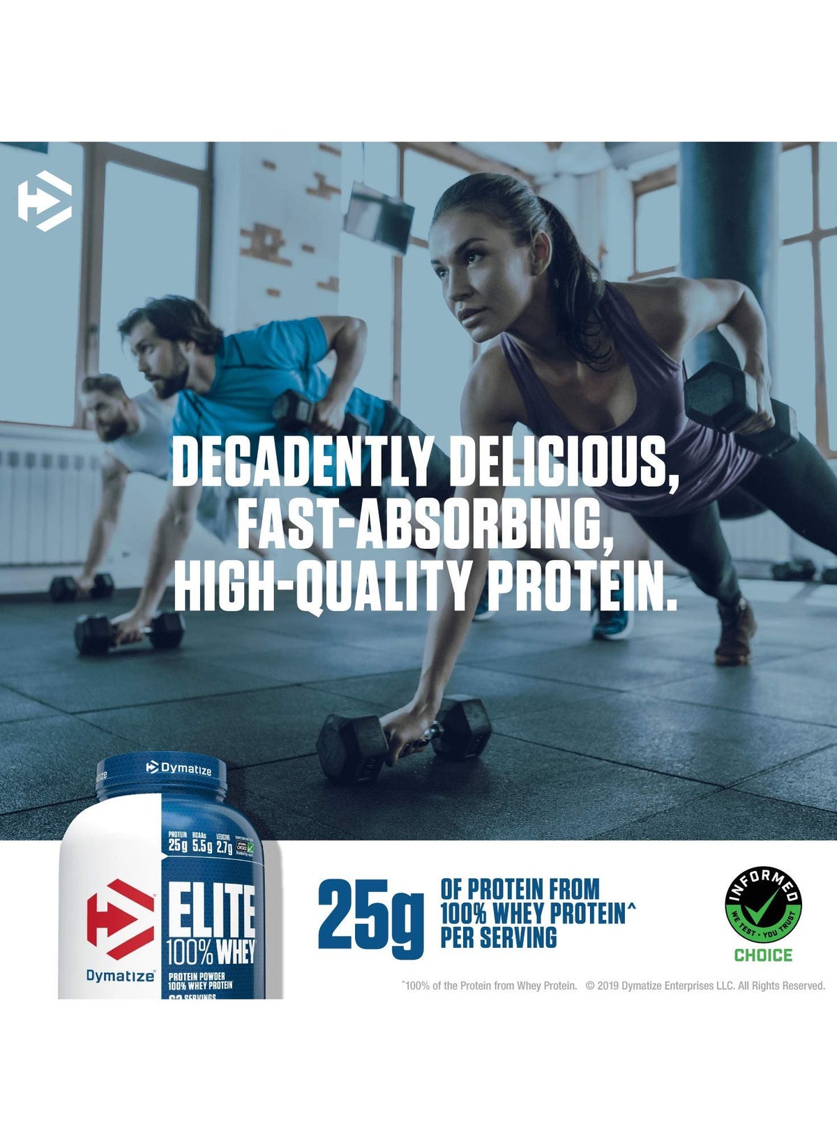 Elite 100% Whey Protein Powder Rich Chocolate 5Lb