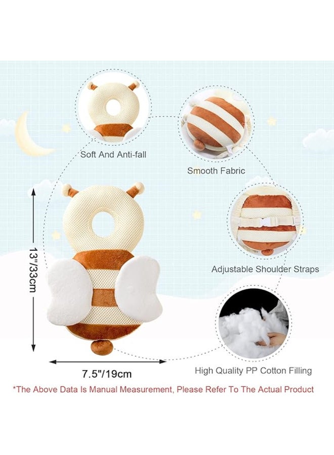 Minime Baby Head Protector Pillow Ear Safety 0-36 Months Off-White Cotton | Infant Head Safety Pillow Toddler Ear Protection Crawling Guard Anti Fall Soft Breathable - Image 2