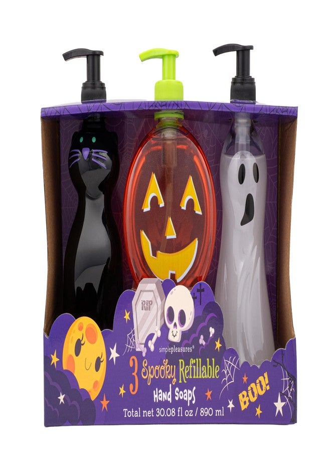 Simple Pleasures Halloween 3 Pack of Cat, Ghost & Pumpkin Spice, Berry Scented Liquid Hand Soap Dispensers Autumn & Halloween Novelty Decorative Refillables for Kitchen Countertops and Bathroom Sinks - Image 2