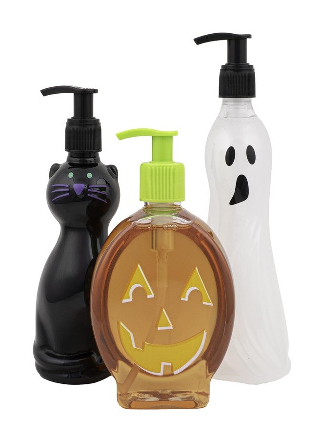 Simple Pleasures Halloween 3 Pack of Cat, Ghost & Pumpkin Spice, Berry Scented Liquid Hand Soap Dispensers Autumn & Halloween Novelty Decorative Refillables for Kitchen Countertops and Bathroom Sinks - Image 1