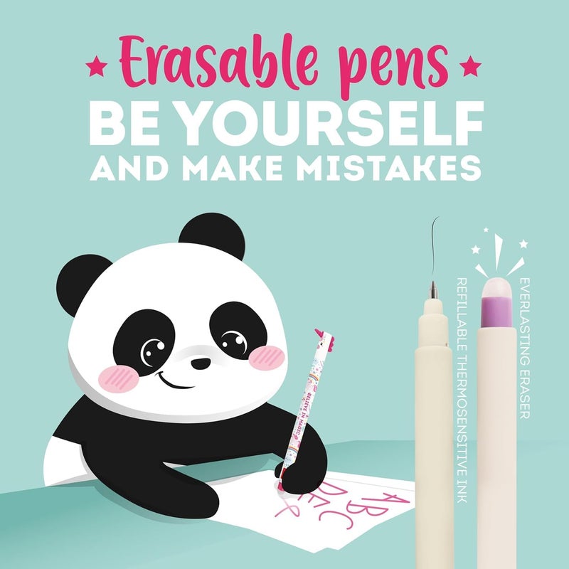LEGAMI - Set of 12 Erasable Gel Pens with Thermosensitive Erase Ink, Range of ink colours & barrel designs, 0.7mm Tip, Animal Designs - Image 5
