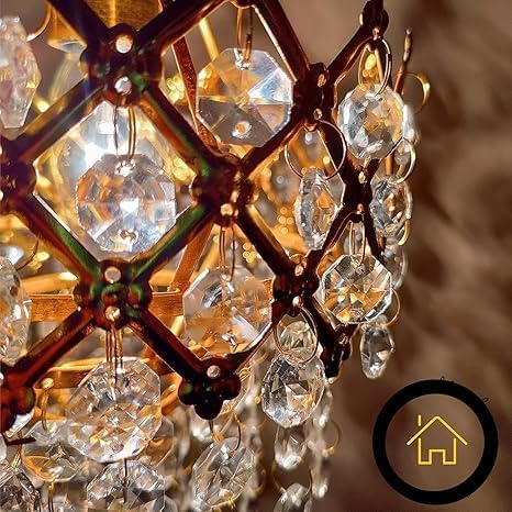 Ewings 160mm Crystal Pendant Chandelier for Ceiling | Luxury Hanging Light for Living Room, Dining Room, Hall | Antique Brass Finish with K9 Crystals | Decorative Jhoomar for Home Decor - Image 3