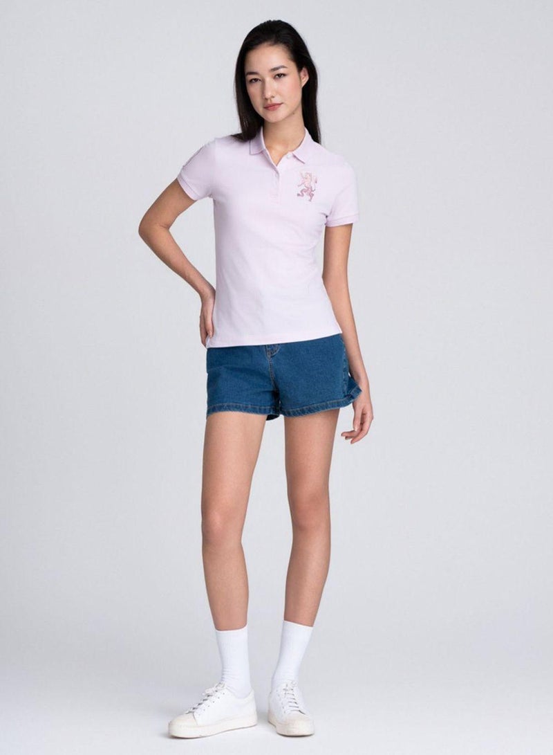 GIORDANO Women’s Slim Fit Embroidered 3D Lion Polo - Image 2