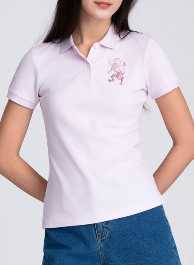GIORDANO Women’s Slim Fit Embroidered 3D Lion Polo - Image 3