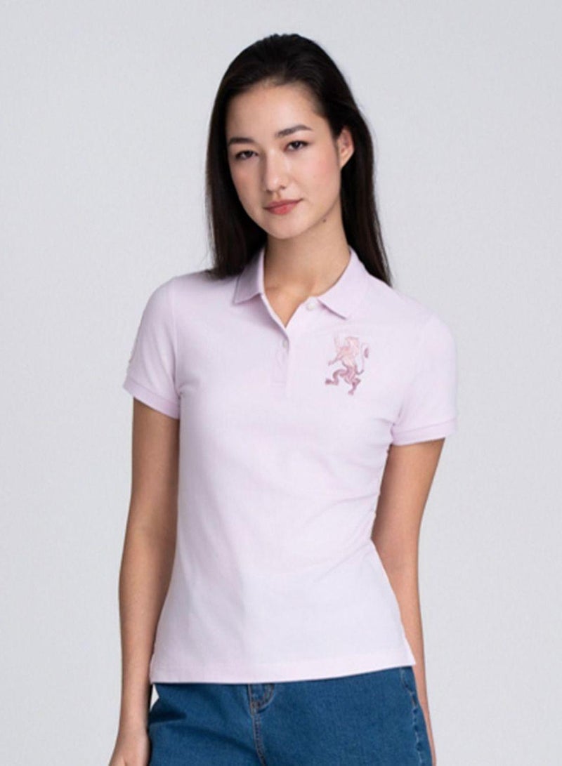 GIORDANO Women’s Slim Fit Embroidered 3D Lion Polo - Image 1