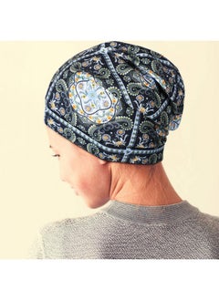 Geyoga 4 Pieces Satin Lined Sleep Cap Double Layer Silk Sleeping Bonnet Slouchy Beanie Slap Hat For Women Curly Hair(Blue Lattice Green Stripe Blue And Pink Navy)  - Image 5