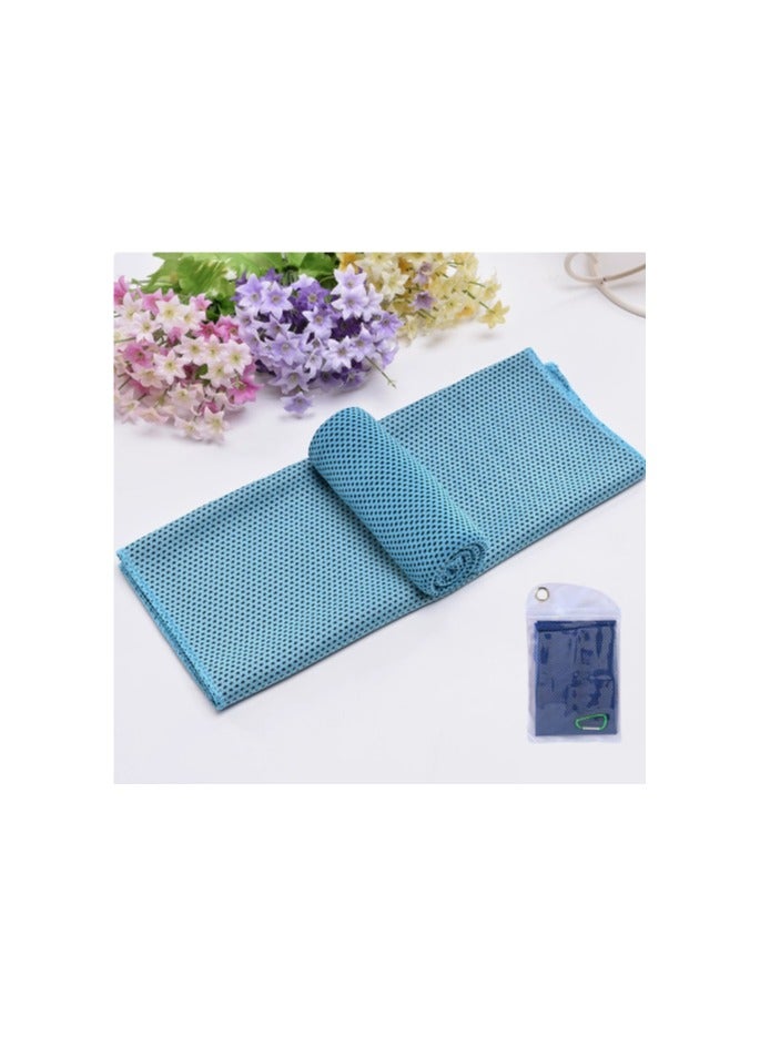 Generic Cooling Towel, Ice Sensitive Sweat Towel, Sports Quick Drying Ultra-Fine Fiber Cloth, Soft And Breathable Cooling Towel 30 * 90cm Light Blue  - Image 1