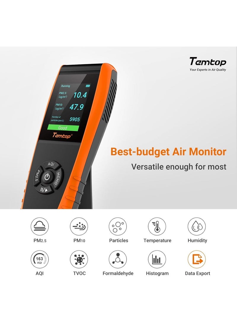 Temtop LKC-1000S+ 2nd Generation Professional Formaldehyde Monitor Detector with HCHO/PM2.5/PM10/TVOC Accurate Testing Air Quality Detector Data Export - Image 3