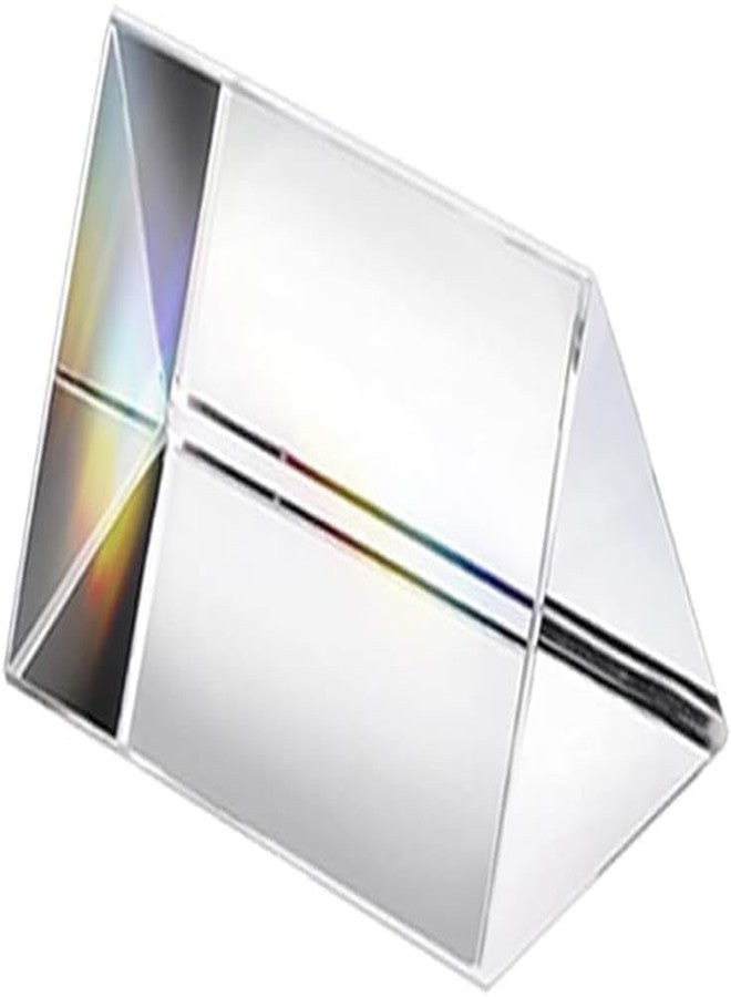 Essivox 5cm Small Glass Crystal Triangular Prism, Rainbow Maker for Light Refraction, Great for Photography and Physics Science Teaching Tool - Image 2