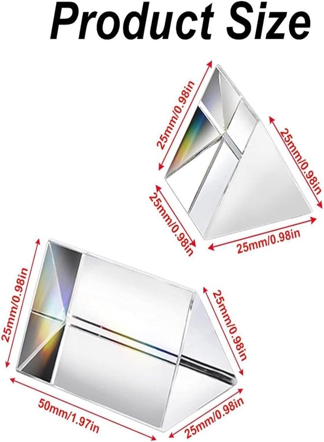 Essivox 5cm Small Glass Crystal Triangular Prism, Rainbow Maker for Light Refraction, Great for Photography and Physics Science Teaching Tool - Image 3