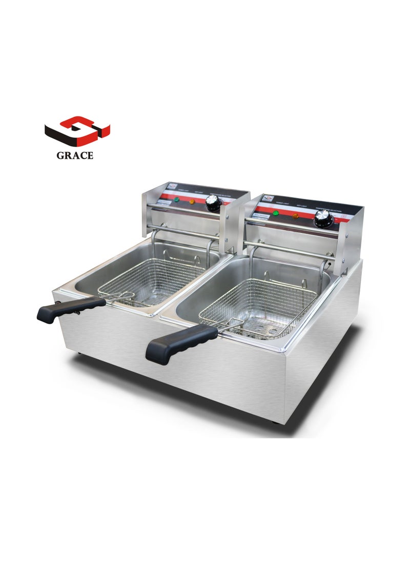 Grace - Grace Countertop Double Fryer  12L 5kW - Image 1