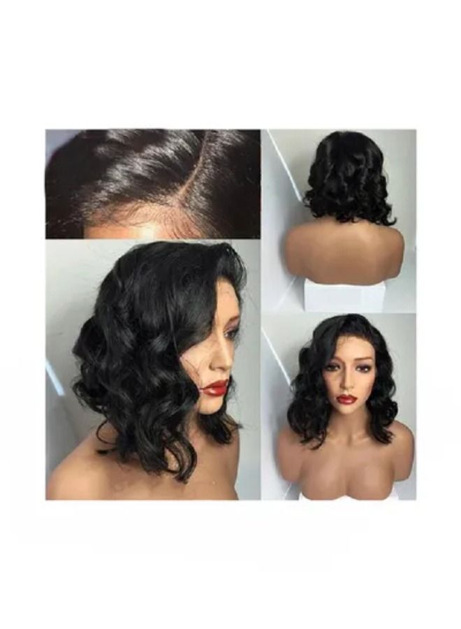 شعر مستعار قصير متموج بالدانتيل الأمامي - Image 1