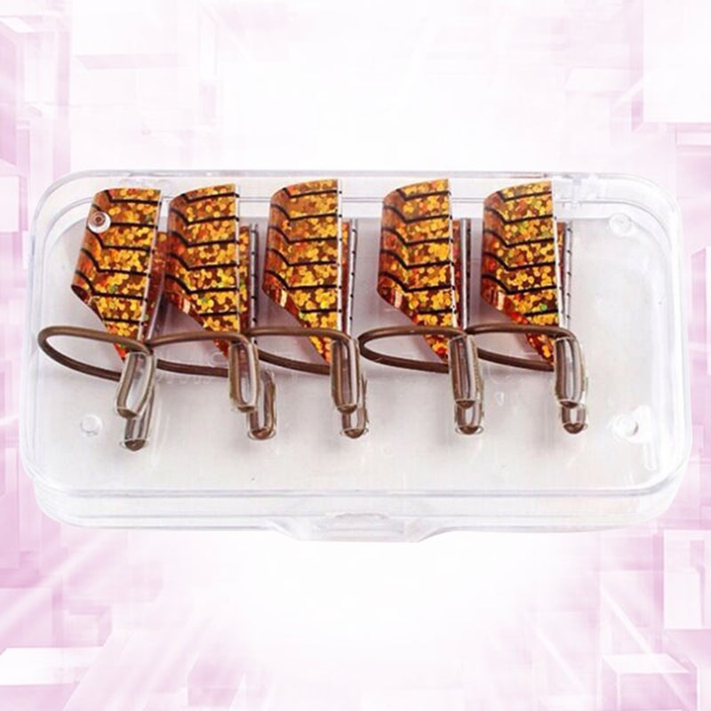 10 pcs of One Box Aluminum Nail Extension Finger Cover Reusable NAIL Art Forms Nail Tools for Manicure Home Salon (Golden) - Image 4
