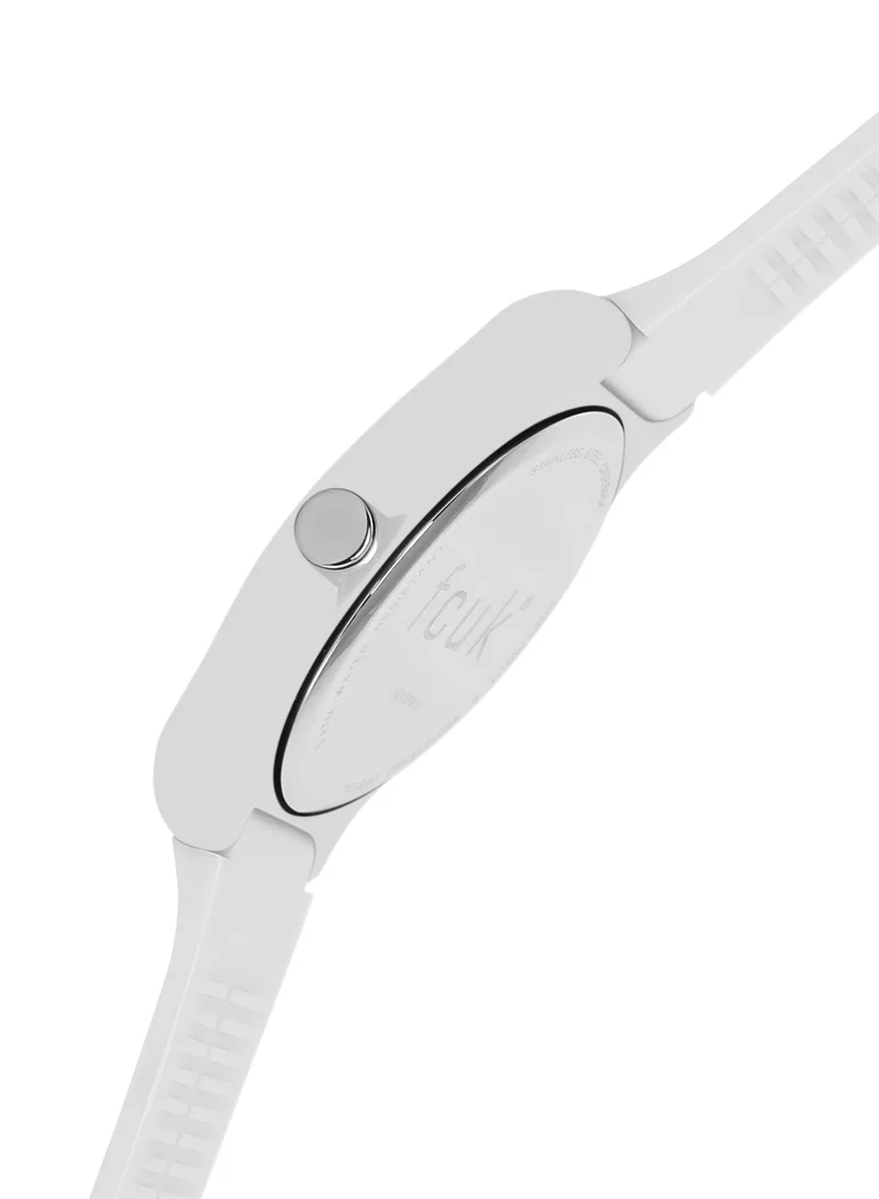 French Connection French Connection Men's Analog Watch With White Silicone Strap 40 mm