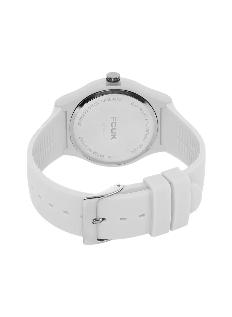 French Connection French Connection Men's Analog Watch With White Silicone Strap 40 mm