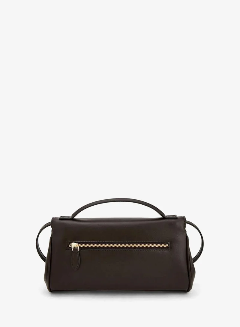 Celeste BROWN Monogram Print Satchel Bag With Strap Handle for Women | Best Price UAE