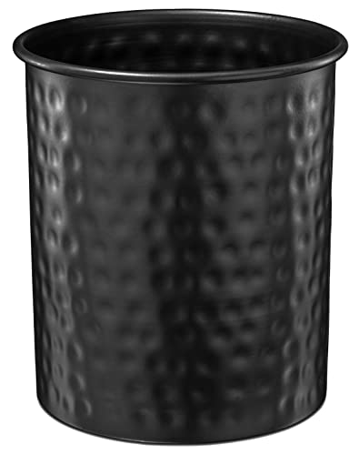 Monarch Abode Hand Hammered Kitchen Utensil Holder for Kitchen Counter Spatula Ladle and Large or Small Spoon Holder Decorative Cooking Utensil Crock Organizer for Countertop Matte Black