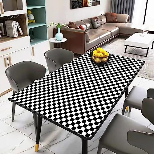 Qianglive Black and White Contact Paper Mosaic Checkered Peel and Stick Wallpaper Lattice Self Adhesive Waterproof Vinyl Roll for Bathroom Kitchen Backsplash Cabinets Shelf Liners Drawers 17.3"x80" - Image 4
