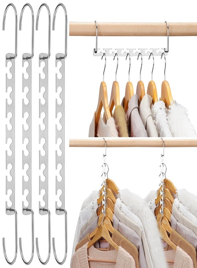 HOUSE DAY Space Saving Hangers for Clothes 6 Pack, Heavy Duty Hanger Organizer | 30 Lbs Capacity |, Metal Magic Hanger, Sturdy Multi Hangers, Closet Space Saver Closet Organizers and Storage - Image 1