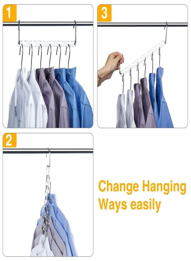 HOUSE DAY Space Saving Hangers for Clothes 6 Pack, Heavy Duty Hanger Organizer | 30 Lbs Capacity |, Metal Magic Hanger, Sturdy Multi Hangers, Closet Space Saver Closet Organizers and Storage - Image 3