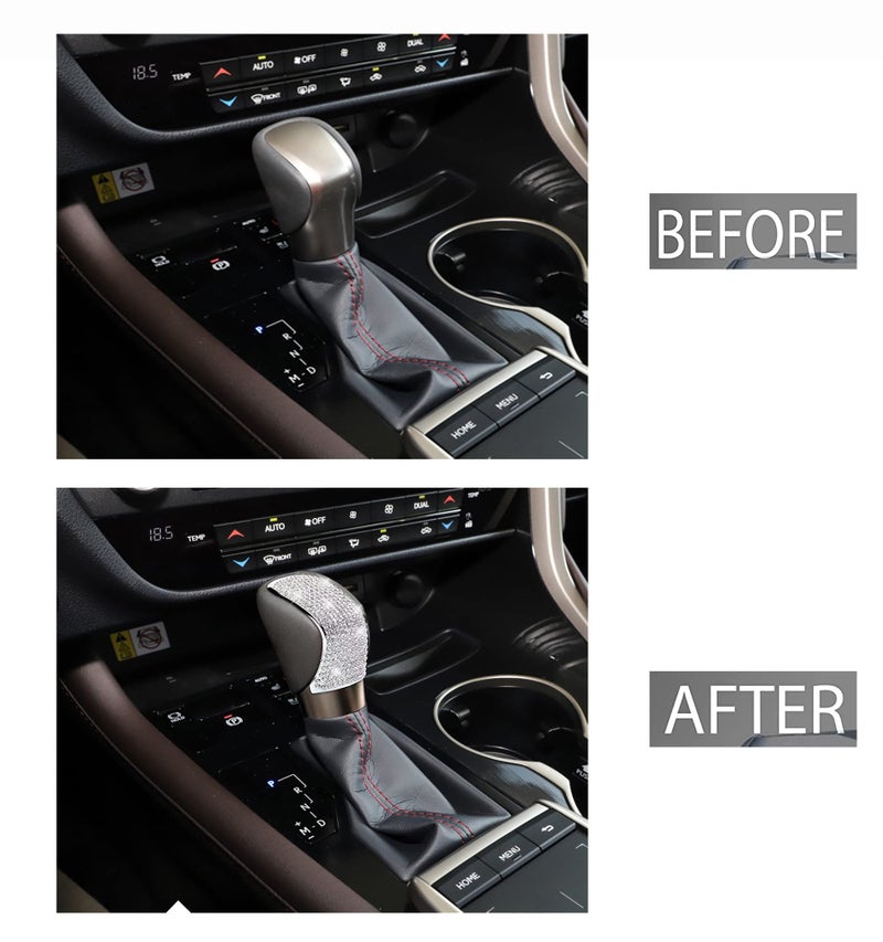 HHLOU Bling Crystal Shifter Gear Lever Accessories Compatible with Lexus 2016-2018 ES 2015-2022 NX 2016-2022 RX 2014-2022 is 2015-2022 RC 2016-2022 GS 2020-2022 GX-460 - Image 2