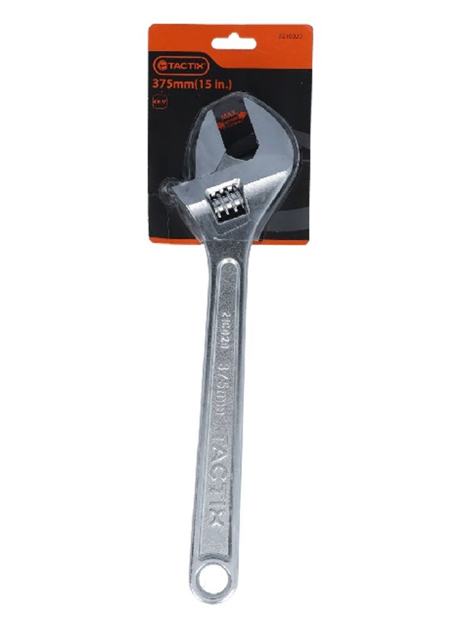 Tactix Long Lasting and Comfortable Adjustable Wrench Silver 375 mm 210029 - Image 1