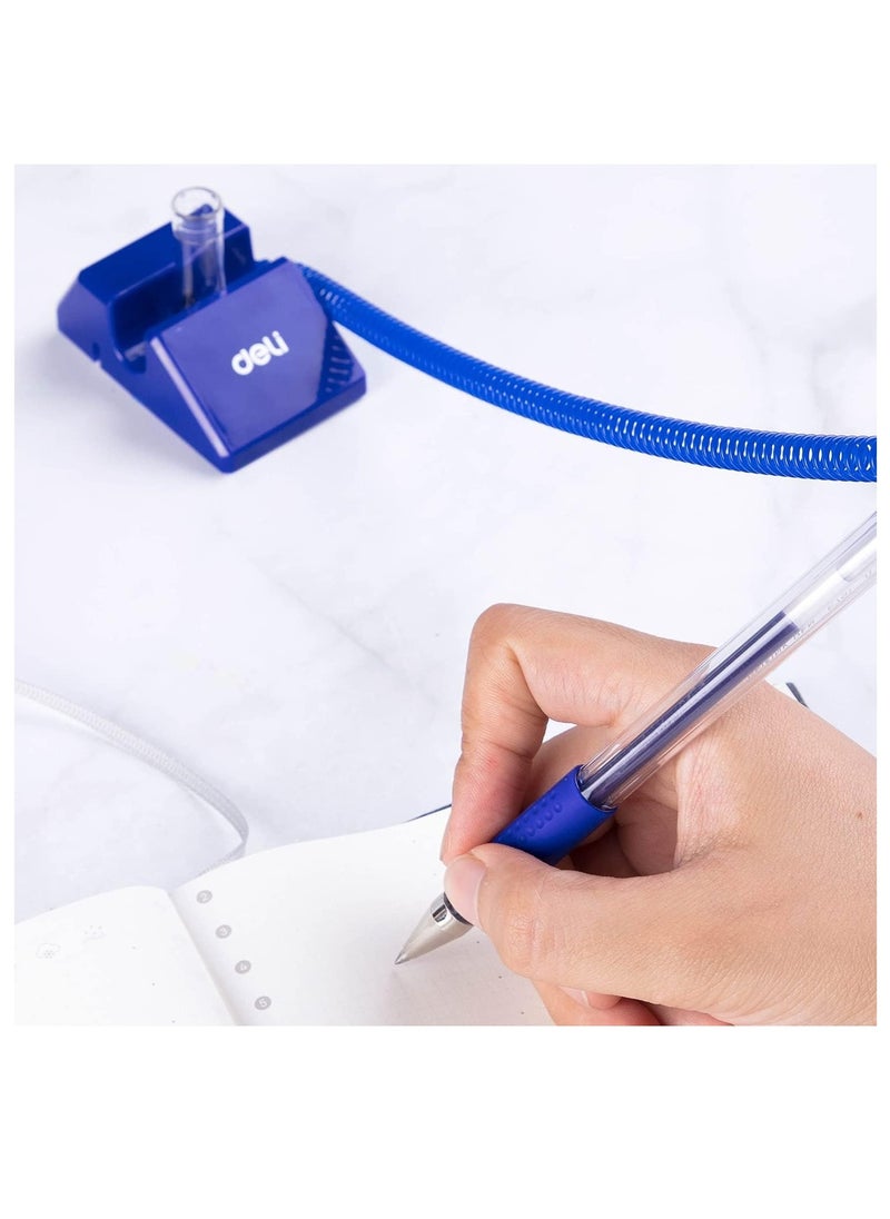 Deli Desk Counter Pen With Stand Blue Gel Ink  - Image 4