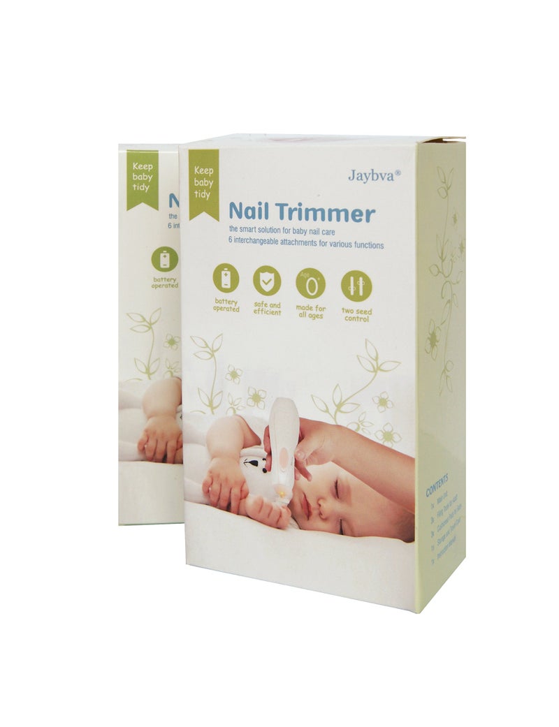 Jaybva Baby Nail File Electric Baby Nail Trimmer - Jaybva Safe Baby Nail Clippers Cutter for Newborn Children Kids with 6 Cushions Pink - Image 5