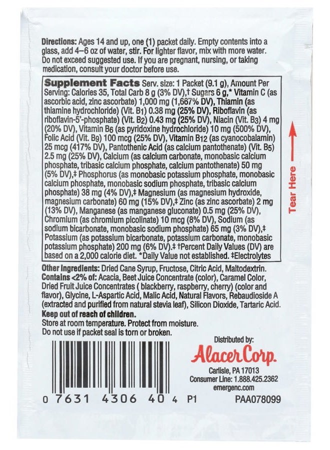 ALACER Raspberry Emergen C Packet, 0.32 OZ - Image 2
