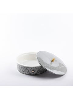 Otantik OTANTIK Asalah Medium Date Bowl , Grey and Gold Ceramic , Elegant Serving Bowl for Dates, Snacks, Ramadan, and Special Occasions , Stylish Home Décor  - Image 2