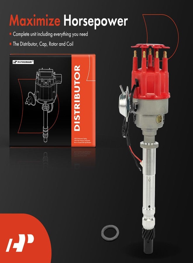 A-Premium Ignition Distributor with Cap and Rotor Compatible with Chevrolet Chevy Small Block/Big Block SBC/BBC 283 305 307 327 350 396 400 427 454 (Except 348 and 409) - Image 2