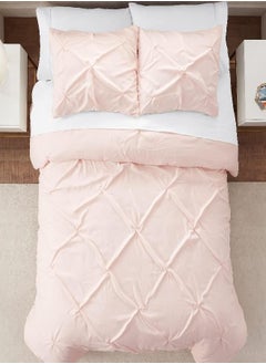 Serta SERTA Simply Clean Ultra Soft 2 Piece Hypoallergenic Stain Resistant Pleated Duvet Cover Set, Twin/Twin XL, Blush  - Image 2