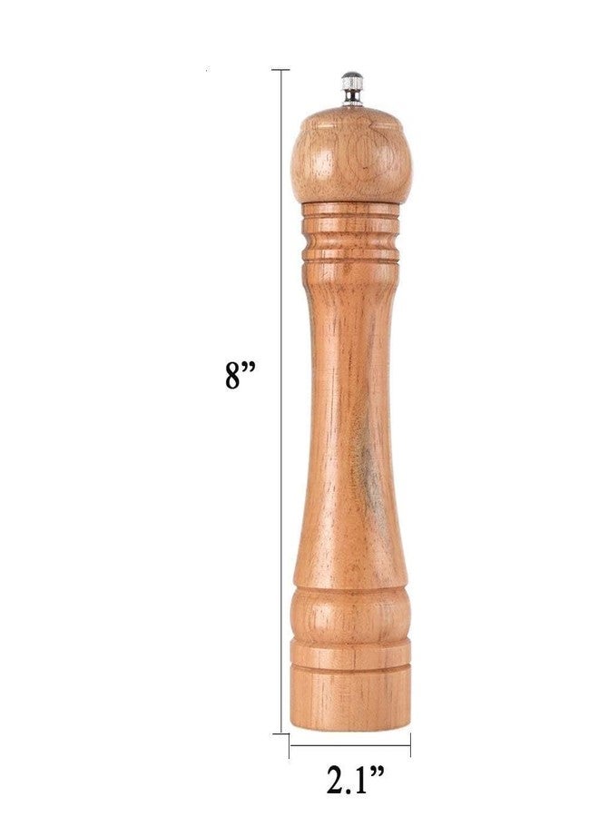 ATETO Salt & Pepper Grinder Set, Pepper Grinder Classic, Wood Spicy Pepper Salt Corn Mill Wooden, Ceramic Traditional Pepper Mill, Kitchen Seasoning Tool, (8-inch),(Pack of 1) - Image 3